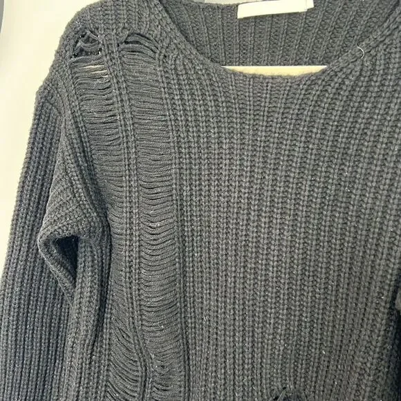 NWT One Grey Day Los Angeles Distressed Cyrus Pullover in Black Size Small - Picture 3 of 8